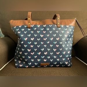 FOSSIL Sydney tote Navy hearts